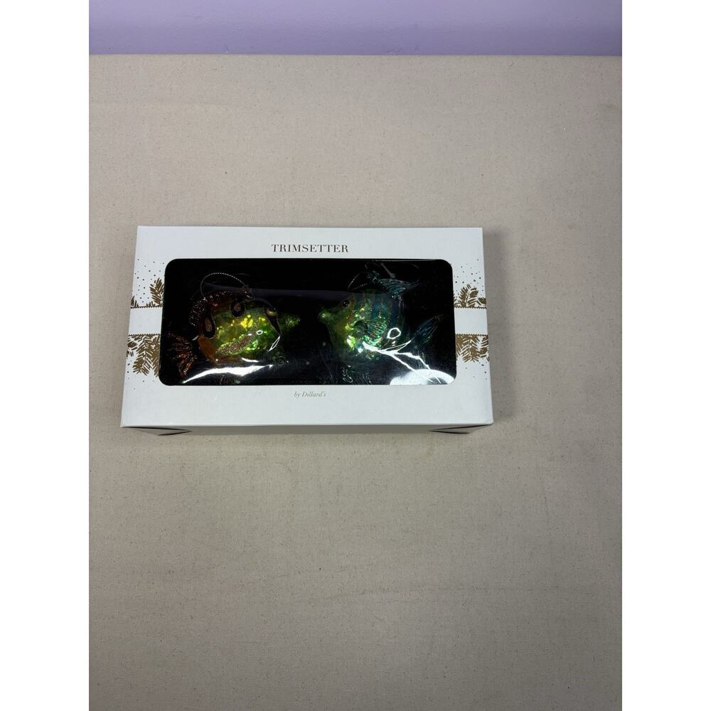 Dillards Trimsetter Glass Fish Christmas Ornaments NIB